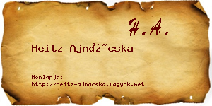 Heitz Ajnácska névjegykártya